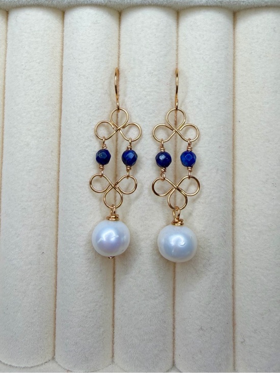 Thea Sophia Design Jewelry - Lapis Pearl Earrings